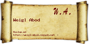 Weigl Abod névjegykártya
